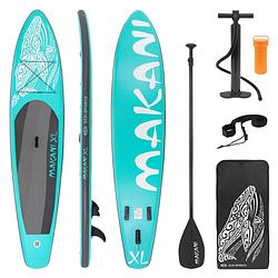 Foto van Opblaasbare stand up paddle board makani xl 380x80x15 cm turquoise pvc