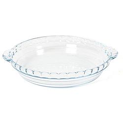 Foto van Glazen ovenschalen/bakvormen rond 25 cm 1,3 liter - hartige taart - ovenschotel oven serveerschalen van glas