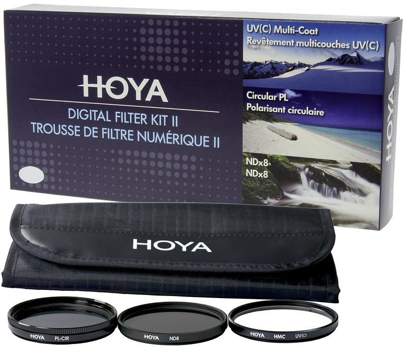 Foto van Hoya digital filter kit ii 82mm - uv, polarisatie en ndx8 filter