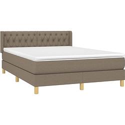 Foto van The living store boxspringbed - comfort - bed - 193 x 147 x 78/88 cm - taupe