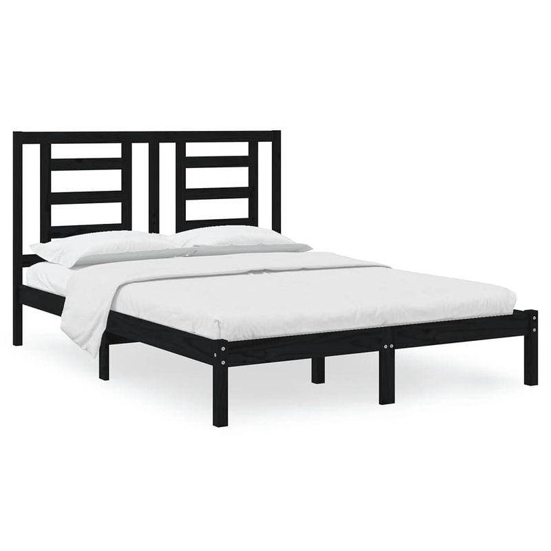 Foto van The living store houten bedframe - king size - zwart