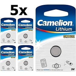 Foto van 5 stuks - camelion cr1632 125mah 3v lithium knoopcel batterij