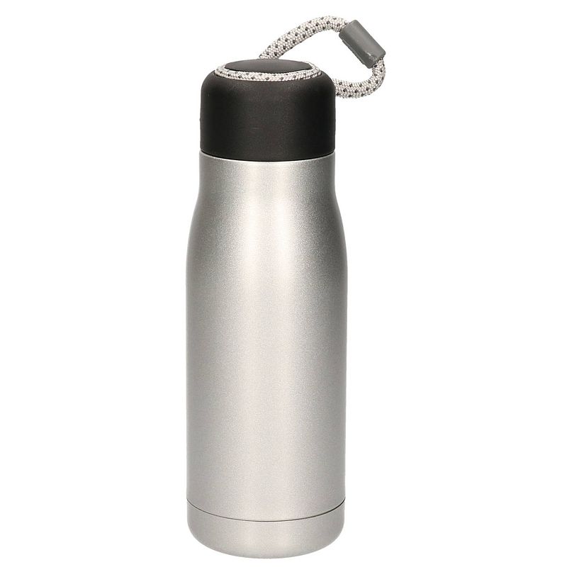 Foto van Rvs thermosfles / isoleerfles voor onderweg 420 ml zilver grijs - thermosflessen