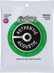 Foto van Martin strings ma535s authentic acoustic silked phosphor bronze