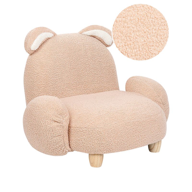 Foto van Beliani kanna - fauteuil-beige-nepbont