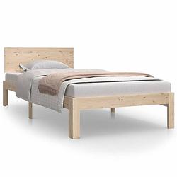 Foto van The living store bedframe grenenhout - 205.5 x 93.5 x 69.5 cm - rustieke uitstraling