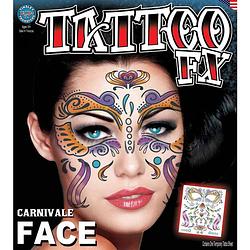 Foto van Partychimp neptatoeage face tattoo carnivale polyester