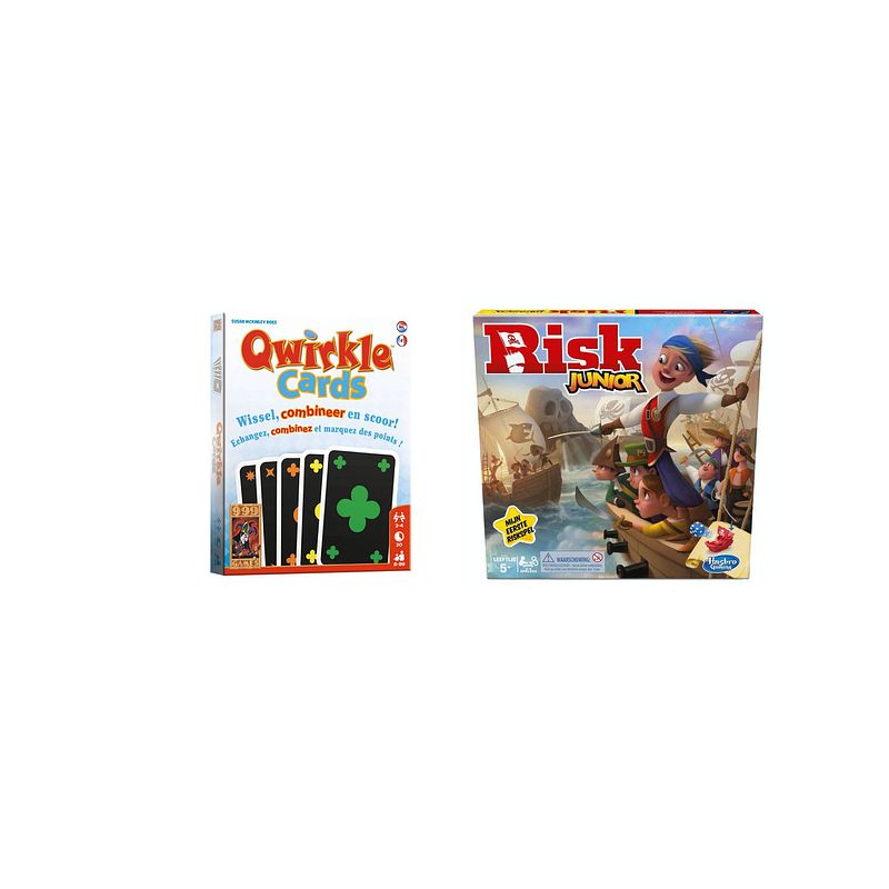 Foto van Spellenset - bordspel - 2 stuks - qwirkle kaartspel & risk junior