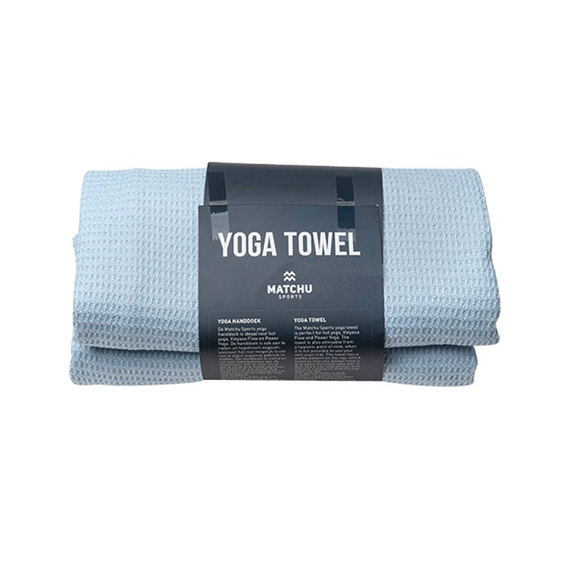 Foto van Matchu sports yoga handdoek divine blue - divine blue - 183 cm - 61 cm - 1 cm - 80% polyester en 20% polyamide