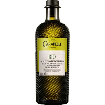 Foto van Carapelli bio extra olijfolie van de eerste persing 500ml bij jumbo