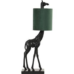 Foto van Tafellamp giraffe zwart/groen