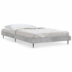 Foto van The living store bedframe - betongrijs - 203 x 93 x 20 cm - multiplex lattenbodem