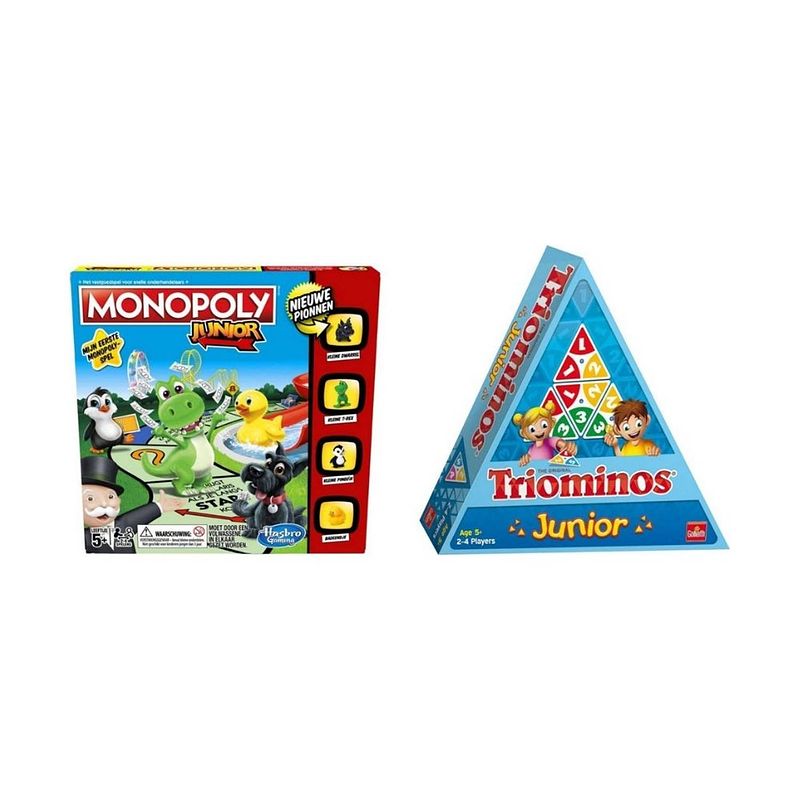 Foto van Spellenbundel - 2 stuks - monopoly junior & triominos junior