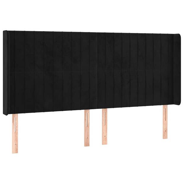 Foto van Vidaxl hoofdbord met randen 183x16x118/128 cm fluweel zwart