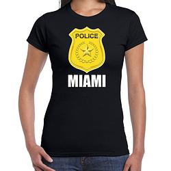 Foto van Miami politie / police embleem t-shirt zwart voor dames xl - feestshirts