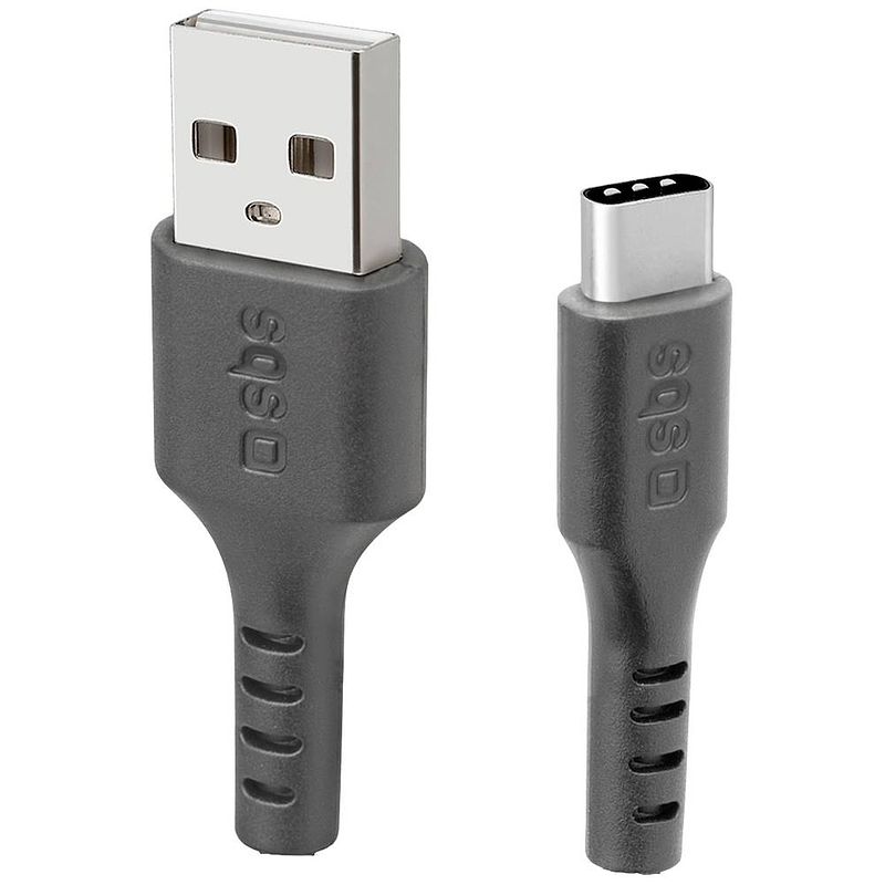 Foto van Sbs mobile usb-c-kabel usb 2.0 usb-a stekker, usb-c stekker 1.5 m zwart flexibel tecablemicroc15k