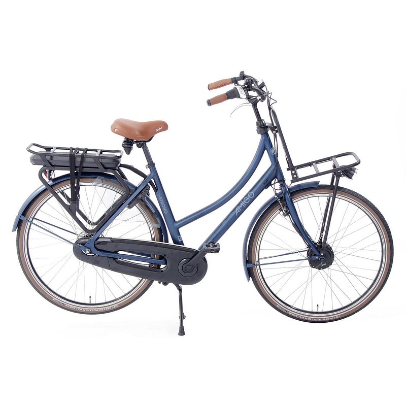 Foto van Amigo elektrische transportfiets e-strong t2 28 inch 53 cm dames 3v rollerbrake donkerblauw