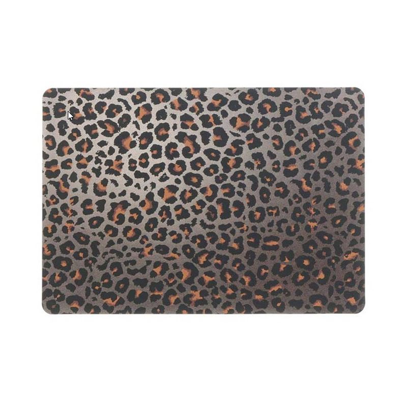 Foto van 6x tafel placemats/onderleggers met bruine panterprint 30 x 45 cm - placemats