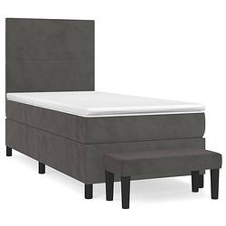 Foto van The living store boxspringbed - the living store - bed - 203 x 100 x 118/128 cm - donkergrijs