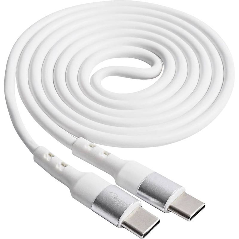 Foto van Akyga usb-kabel usb-c stekker, usb-c stekker 1.0 m wit ak-usb-40