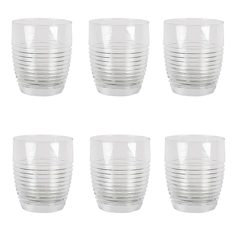 Foto van Haes deco - waterglas, drinkglas set van 6 glazen - inhoud glas 300 ml / ø 8x10 cm