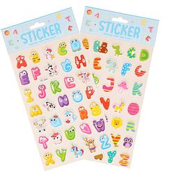 Foto van Stickervelletjes - 2x - 34 sticker letters a-z - gekleurd - alfabet - stickers