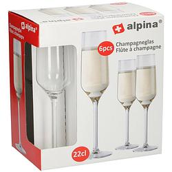 Foto van Alpina champagne glazen - flûte - 220 milliliter - 6 stuks
