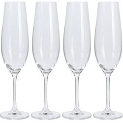 Foto van Atmosfera prosecco/champagneglazen - 4x - transparant - glas - 260 ml - hoog model - champagneglazen