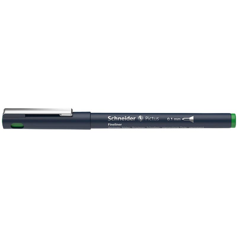 Foto van Schneider fineliner permanent pictus 0,1 mm edelstaal groen