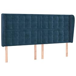 Foto van Vidaxl hoofdbord met randen 203x23x118/128 cm fluweel donkerblauw