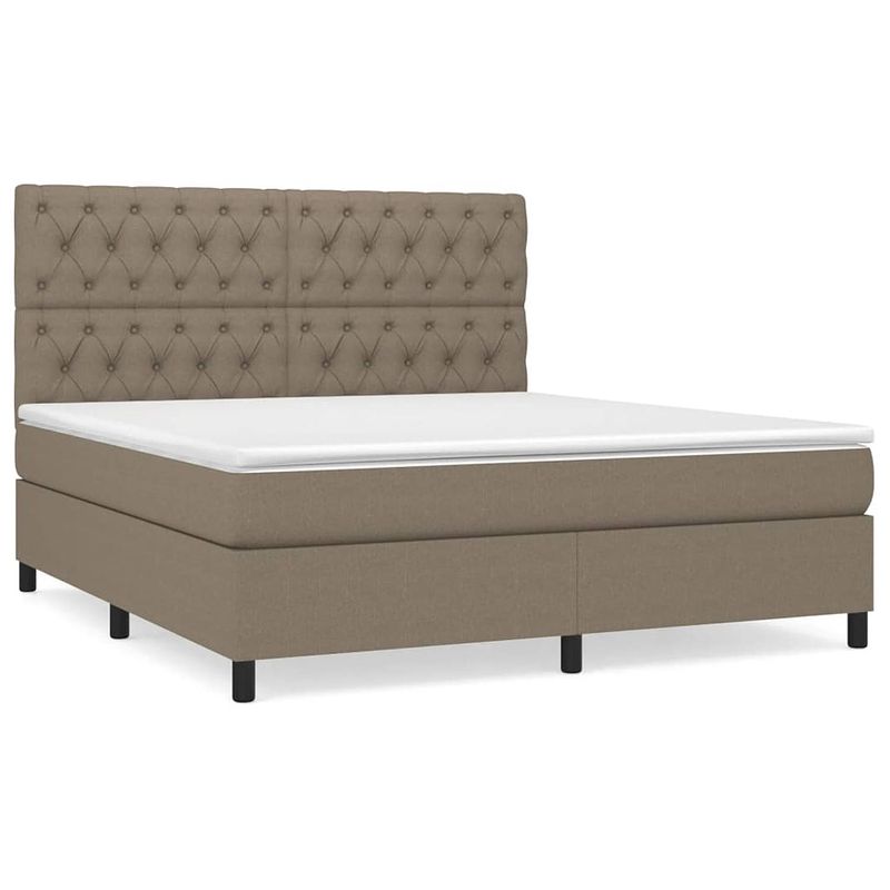 Foto van The living store boxspringbed - comfort plus - bed - 160 x 200 cm - duurzaam materiaal - praktisch hoofdbord -