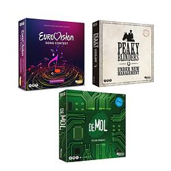 Foto van Spellenset - 3 stuks - eurovisie songfestival spel & peaky blinders & wie is de mol de code opdracht