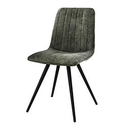 Foto van Anli style stoel velvet straight stitch - mosgroen velours