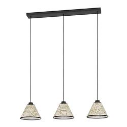 Foto van Eglo oxpark hanglamp - e27 - 92 cm - zwart/wit/groen - bamboe