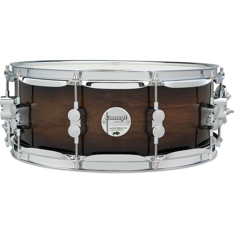 Foto van Pdp drums concept series maple exotic walnut to charcoal burst 14 x 5.5 inch snaredrum