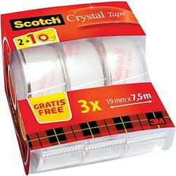 Foto van Scotch plakband crystal tape, ft 19 mm x 15 m, doos van 2 + 1 stuk gratis
