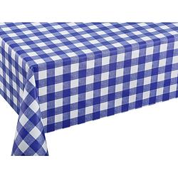 Foto van Tafelzeil/tafelkleed blauwe ruit/boerenruit 140 x 250 cm - tafelzeilen