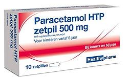 Foto van Healthypharm paracetamol htp zetpil 500mg