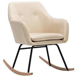 Foto van The living store schommelstoel - crème - 60 x 71 x 79 cm - draagvermogen 110 kg