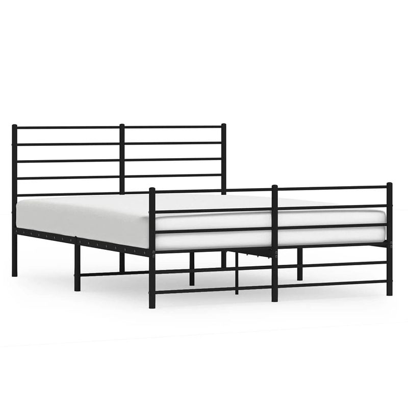 Foto van The living store klassiek bedframe - logeerbed - robuuste metalen constructie - metalen latten - extra opbergruimte -