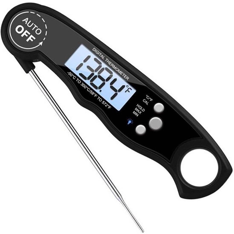 Foto van Digitale thermometer voor keuken, koken, voedsel melk, vlees, oven, bbq - voor binnen en buiten, waterdicht - rvs
