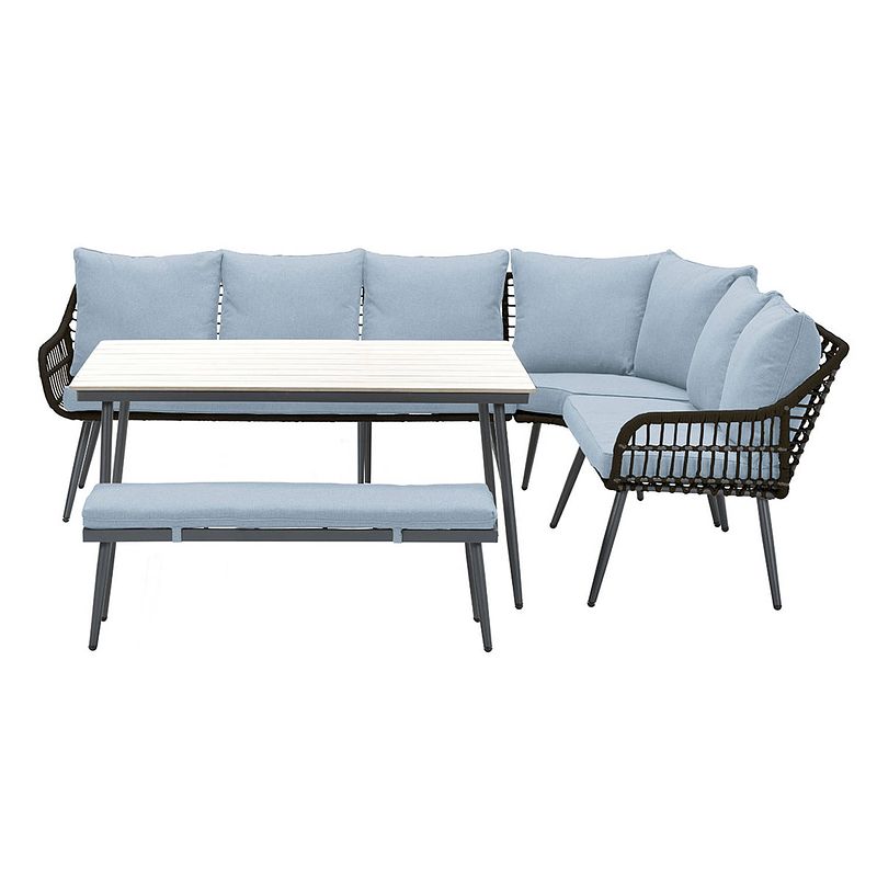 Foto van Garden impressions lucas lounge dining set 6-delig - zwart