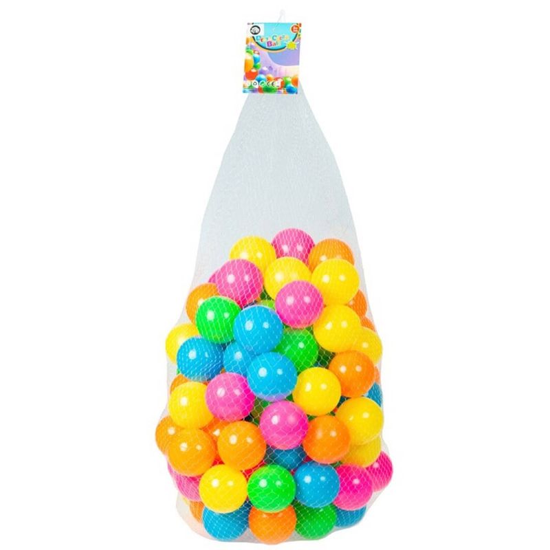 Foto van Kunststof ballenbak ballen 100x stuks 6 cm neon kleuren - ballenbakballen