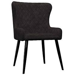 Foto van The living store eetkamerstoelen - set van 4 - fluweel - zwart - 60x55x84 cm