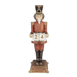 Foto van Clayre & eef beeld notenkraker 32 cm rood polyresin kerstfiguren rood kerstfiguren