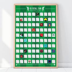 Foto van Retro poster - 100 english football teams kraskaart