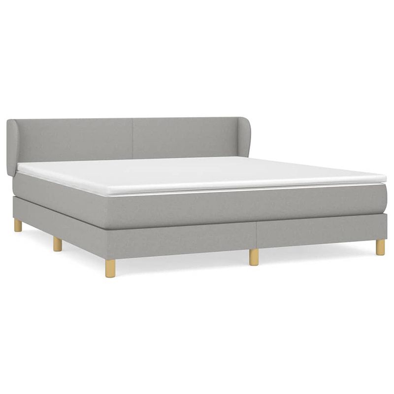 Foto van The living store boxspringbed - rustgevende nachtrust - 203 x 183 x 78/88 cm - duurzaam bed met verstelbaar hoofdbord