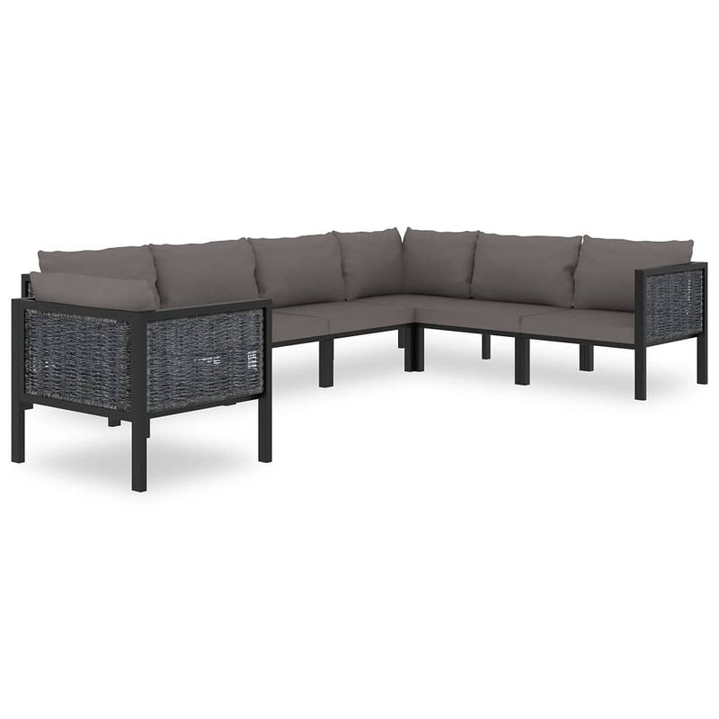 Foto van Vidaxl 7-delige loungeset met kussens poly rattan antraciet