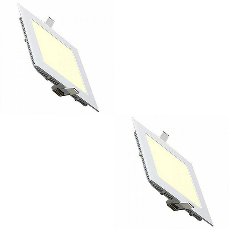 Foto van Led downlight slim - inbouw vierkant 15w - warm wit 2700k - mat wit aluminium - 195mm