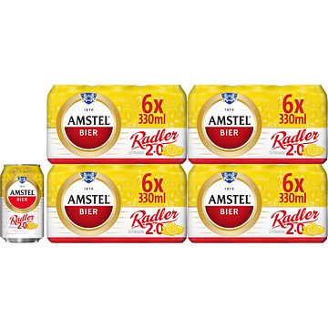 Foto van Amstel radler bier citroen blik 4 x 6 x 330ml bij jumbo